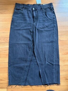 American Eagle Outfitters Black Denim Midi Skirt